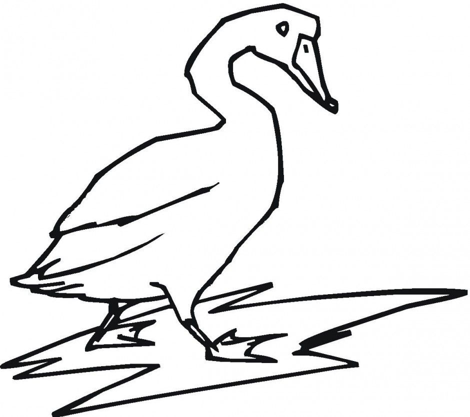 Goose On Ice Coloring Page