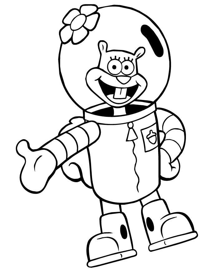 Hi Sandy Cheeks Coloring Page