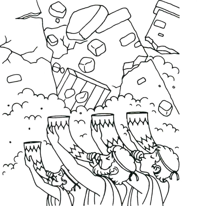 Jericho Trumpets Coloring Page