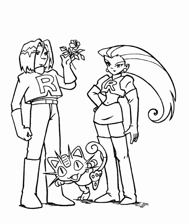 Jessie James And Meowth Coloring Page