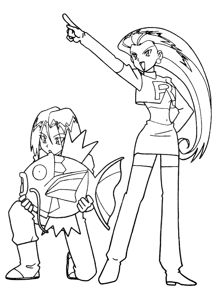 Jessie And James Team Rocket Coloring Page