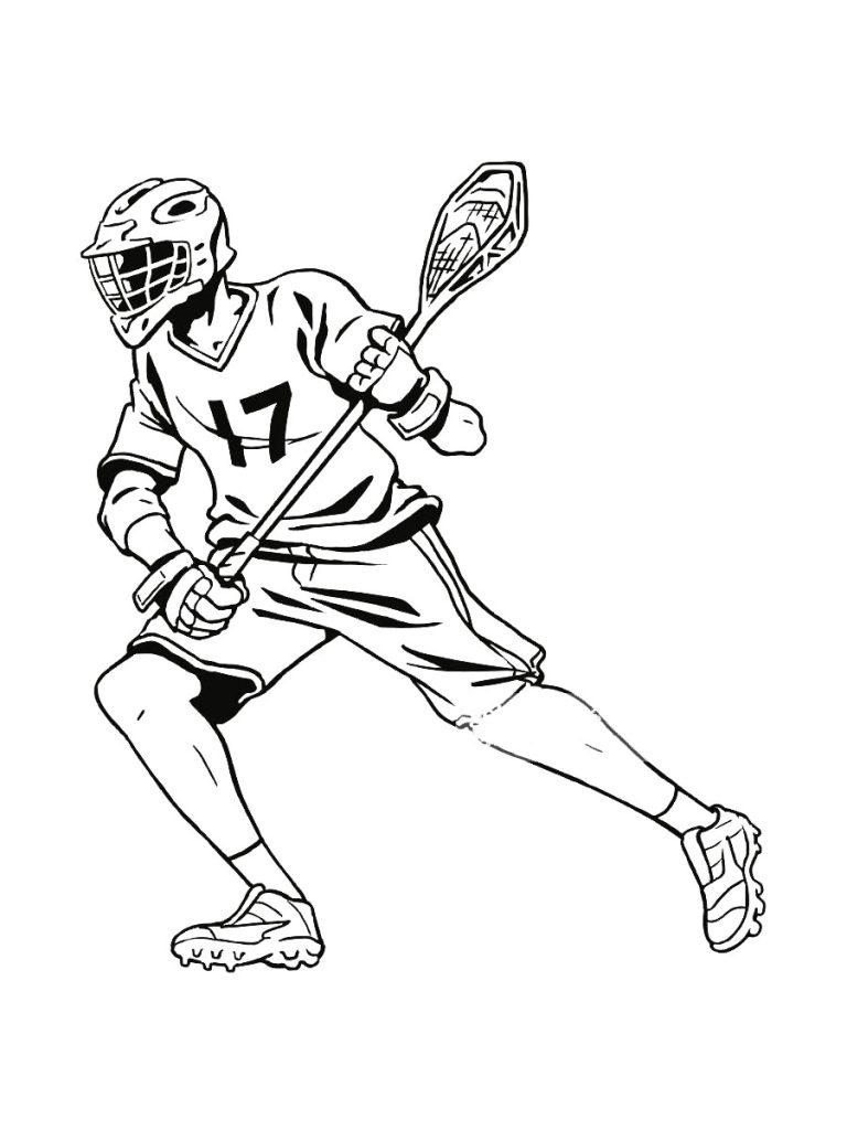 Lacrosse Player Coloring Page (2)
