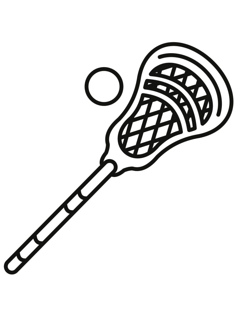 Lacrosse Stick And Ball Coloring Page