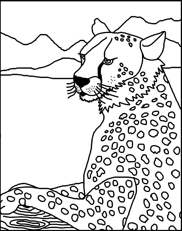 Leopard Desert Animals Coloring Page