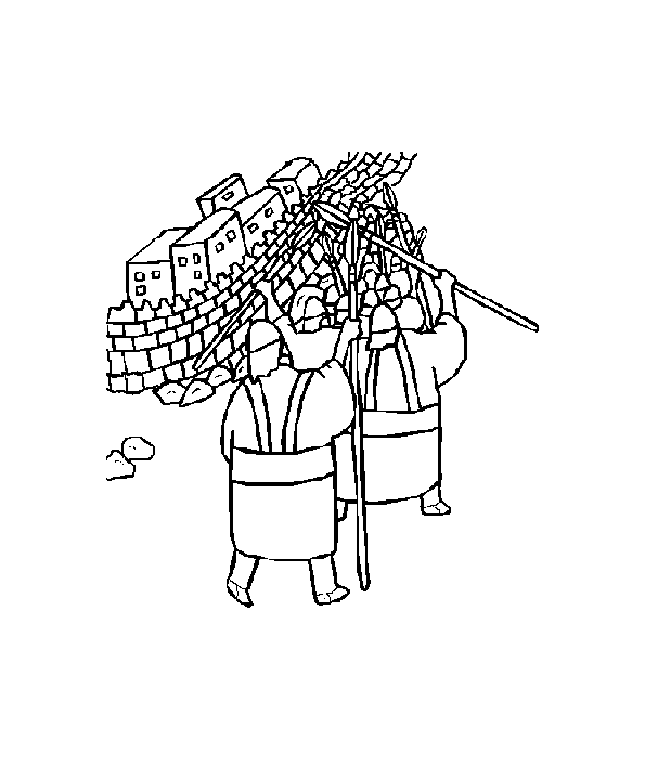 Marching Around Jericho Coloring Page