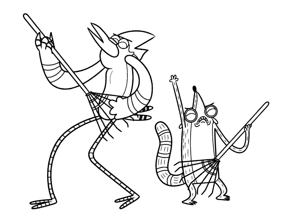 Mordecai And Rigby Regular Show Coloring Page