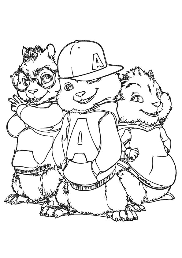 New School Chipmunks Coloring Page