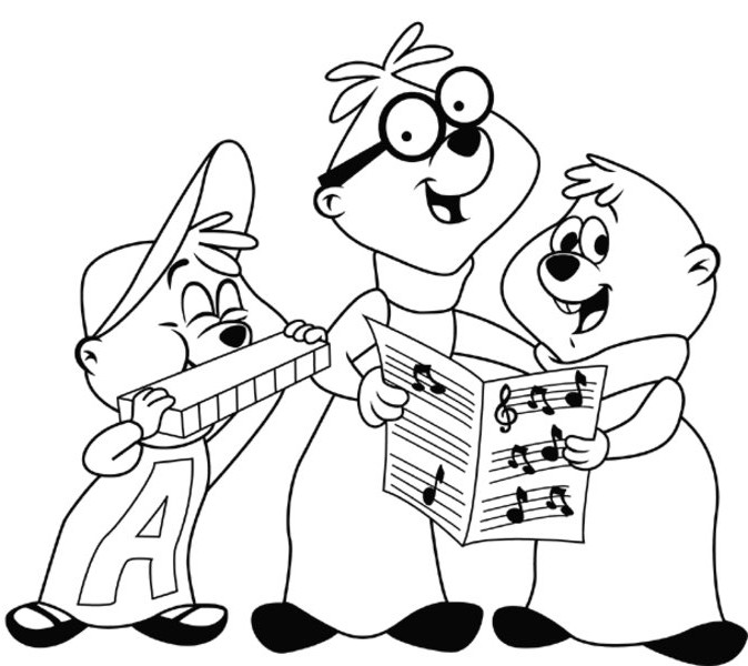 Old School Chipmunks Coloring Page