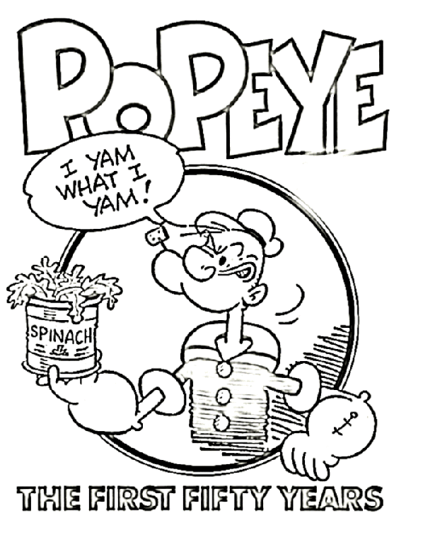 Popeye 50 Years Coloring Page