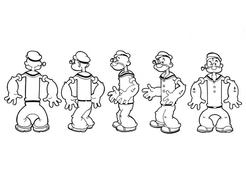 Popeye Dance Coloring Page