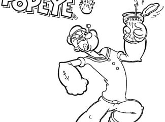 Popeye Eating Spinach Coloring Page