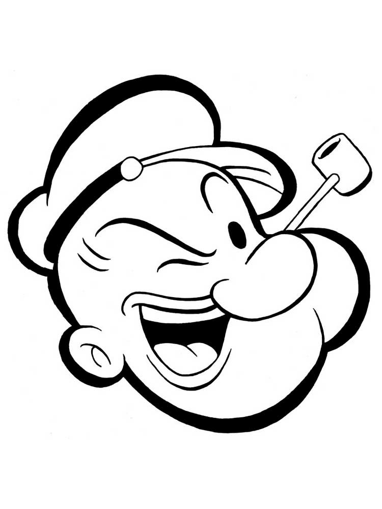 Popeye Face Coloring Page