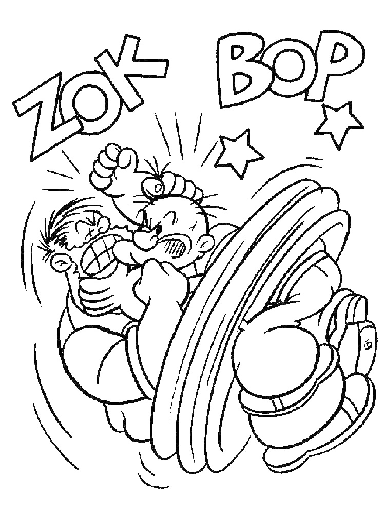 Popeye Fighting Coloring Page