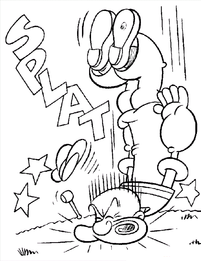 Popeye Splat Coloring Page