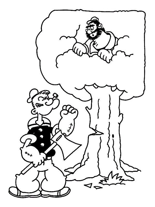 Popeye And Bluto Coloring Page