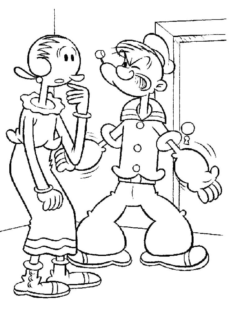 Popeye And Olive Coloring Page