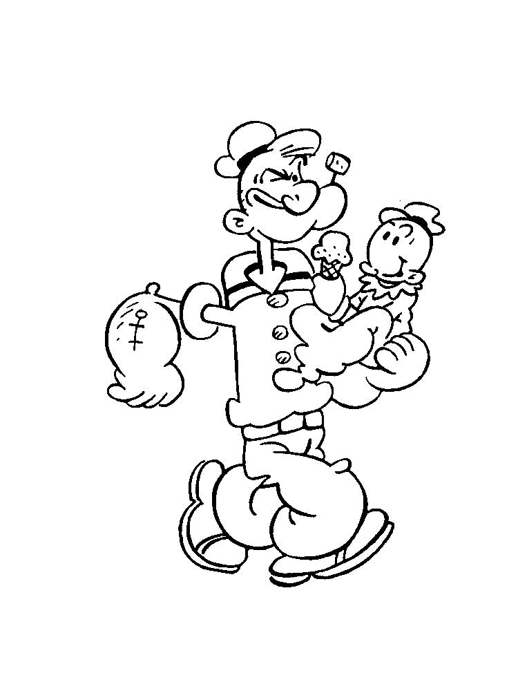 Popeye And Sweepea Coloring Page