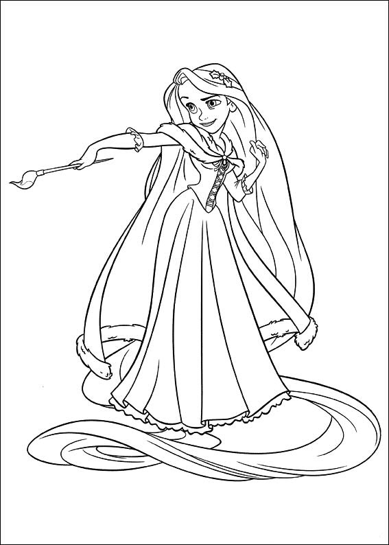 Rapunzel Is An Artist Coloring Page