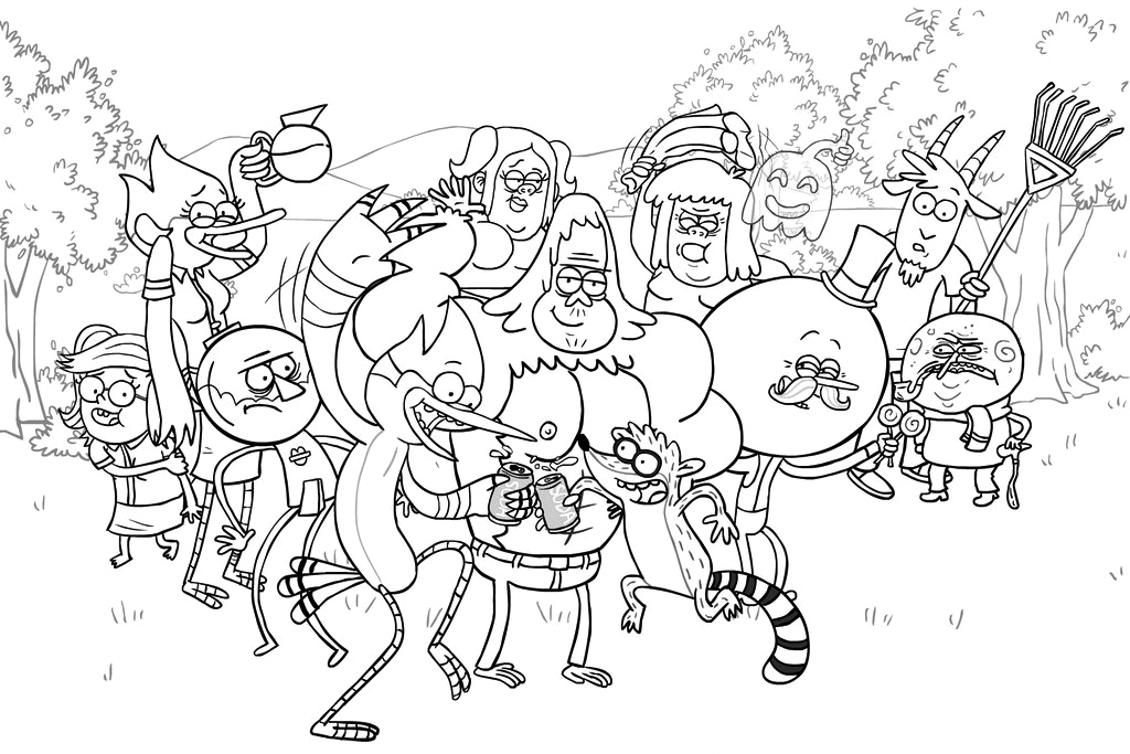 Regular Show Characters Coloring Page