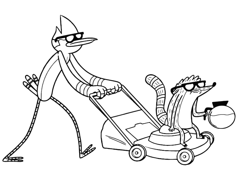 regular show coloring pages benson