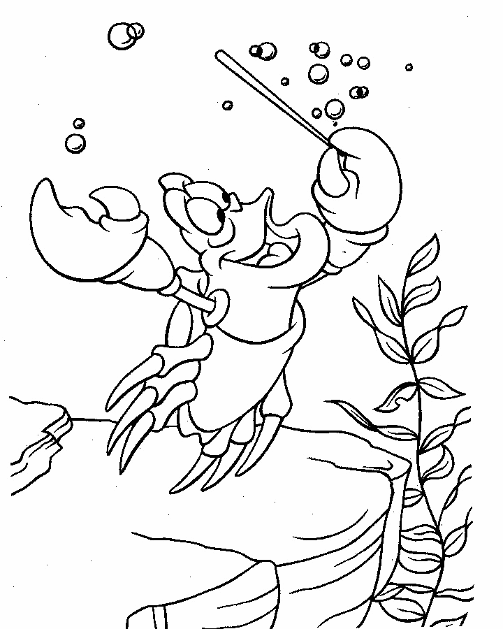 Sebastian Under The Sea Coloring Page