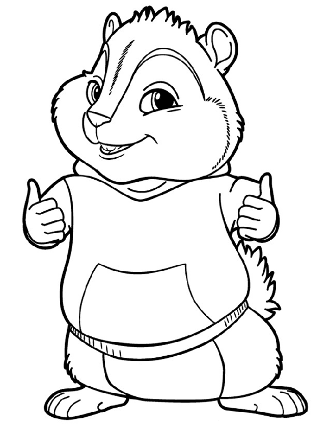 Simon Chipmunks Coloring Page