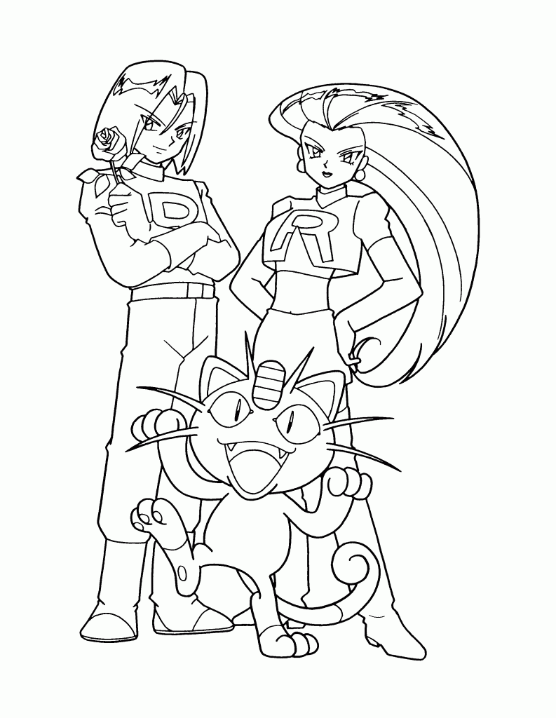 Team Rocket Characters Coloring Page