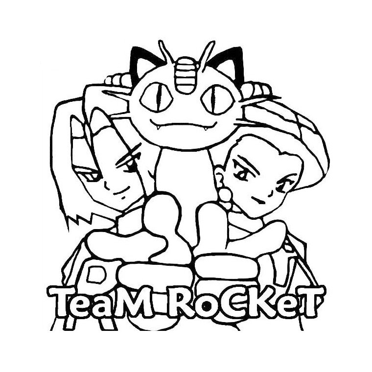 Team Rocket Coloring Page