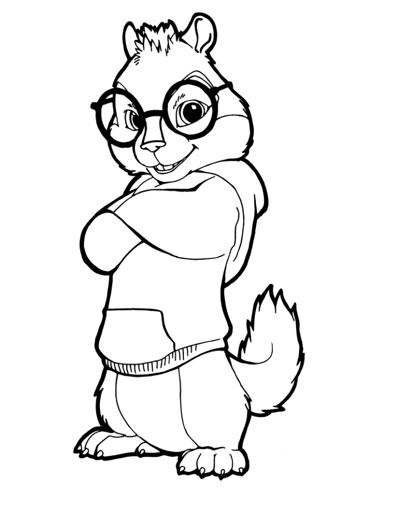 Theodore Chipmunks Coloring Page