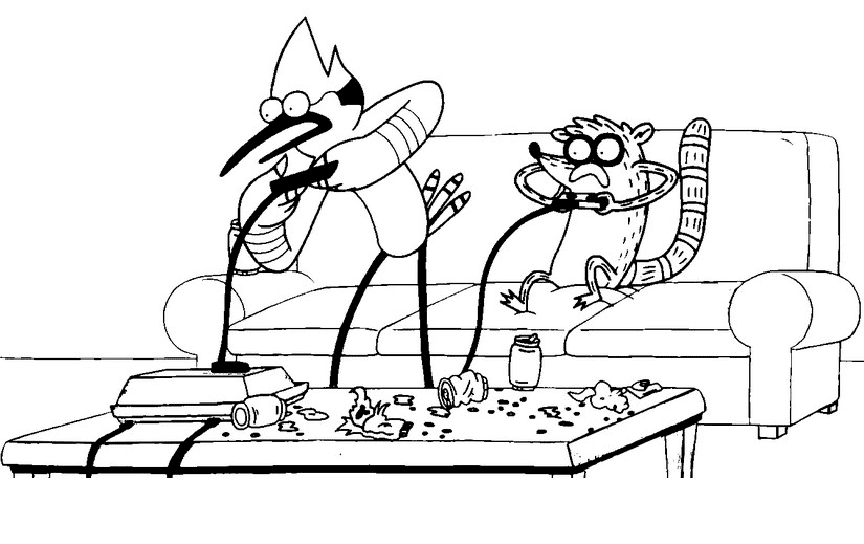 regular show coloring pages benson