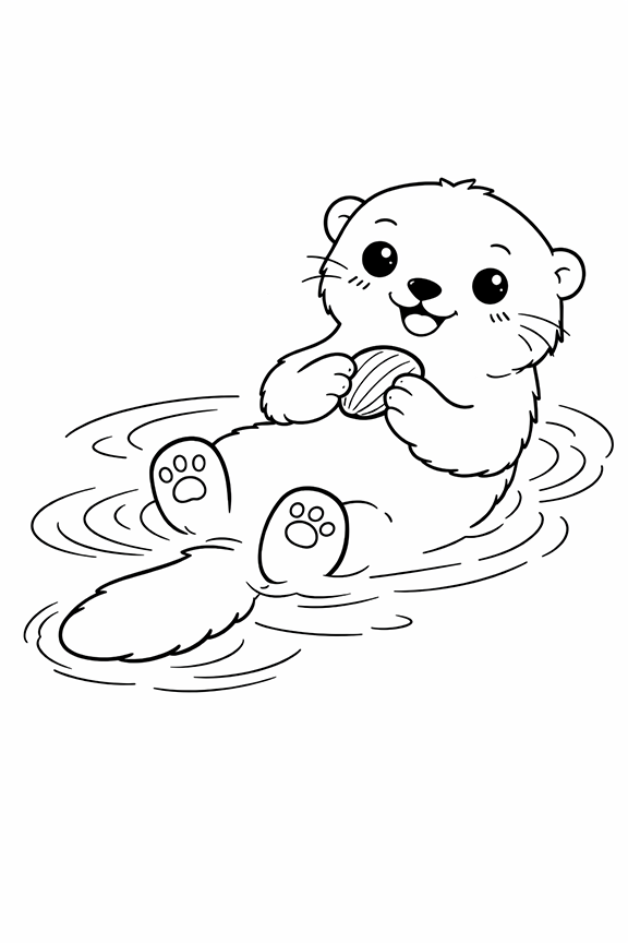 Sea Otter Coloring Page