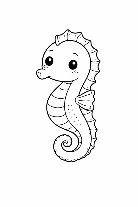 Seahorse Coloring Page