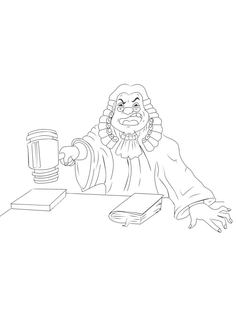 Angry Judge Coloring Page
