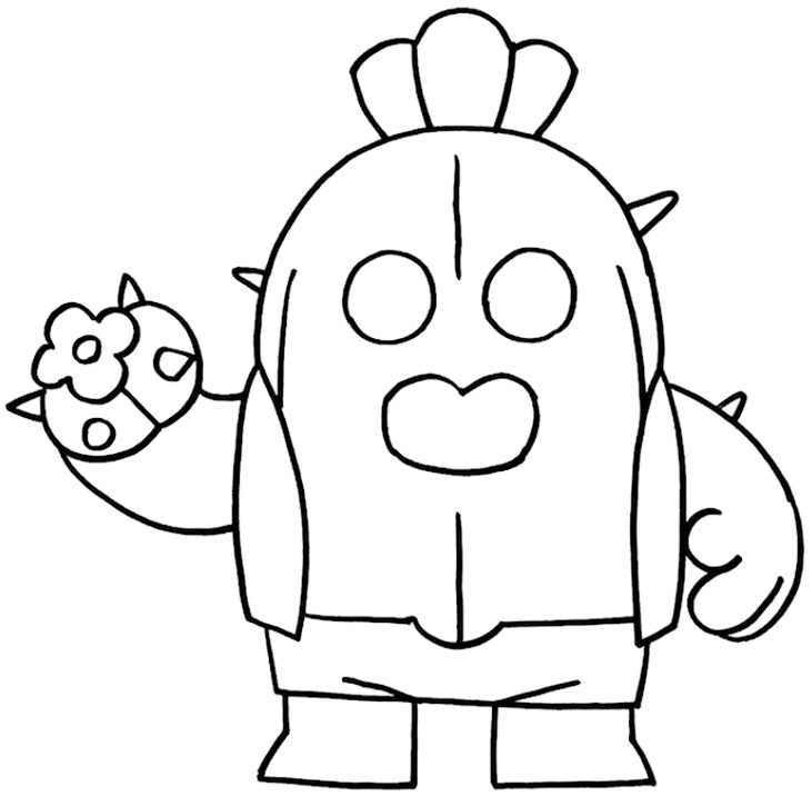 Brawl Stars Cactus Coloring Page