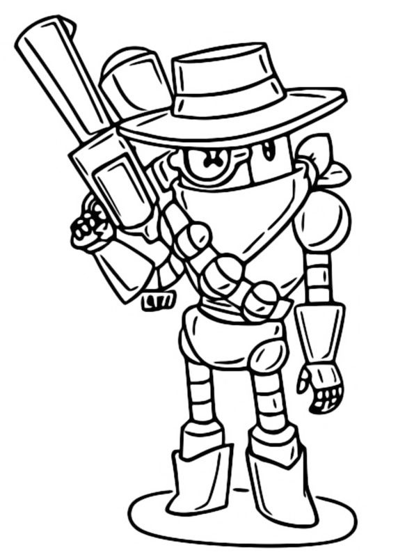 Brawl Stars Cowboy Coloring Page