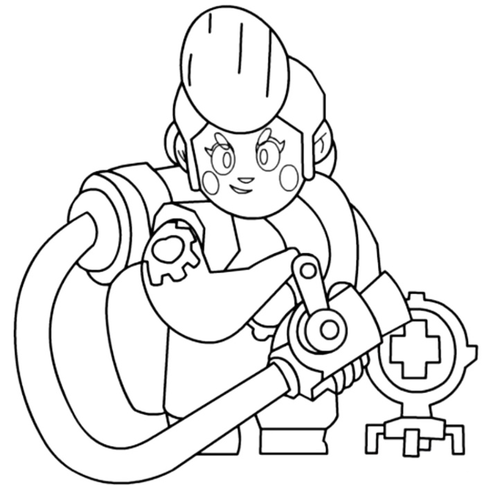 Brawl Stars Fireman Coloring Page