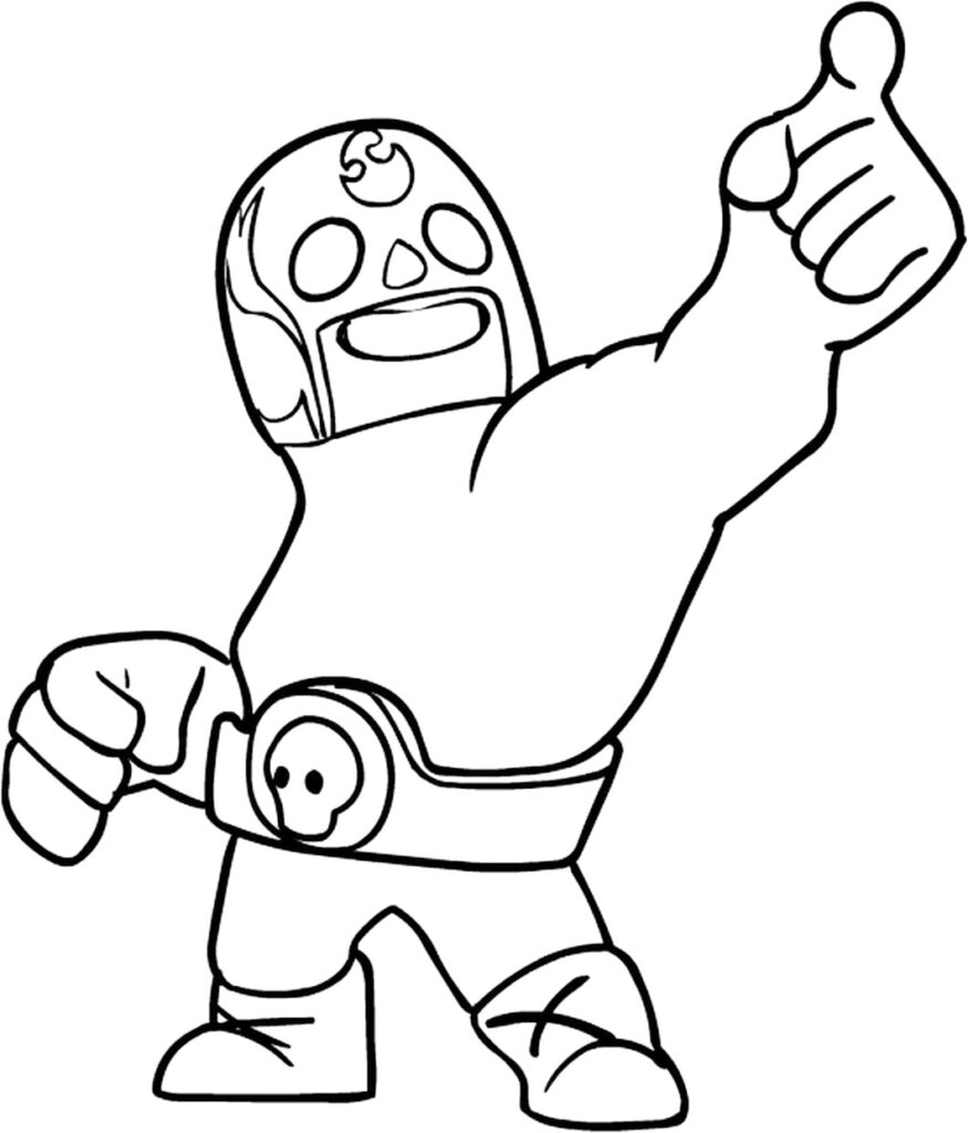 Brawl Stars Lucha Coloring Page