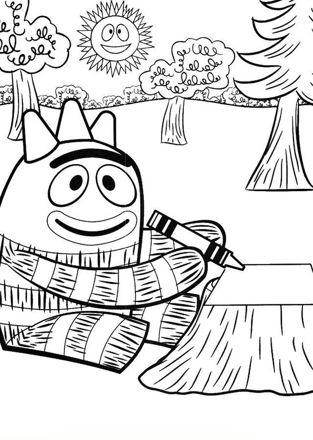 Brobee Coloring Yo Gabba Gabba Coloring Page