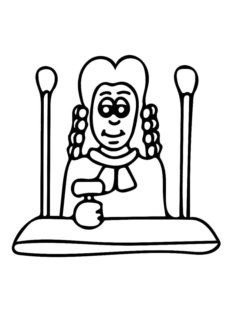 Cartoon Judge Coloring Page