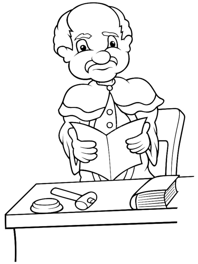 Cartoon Judge Coloring Pages