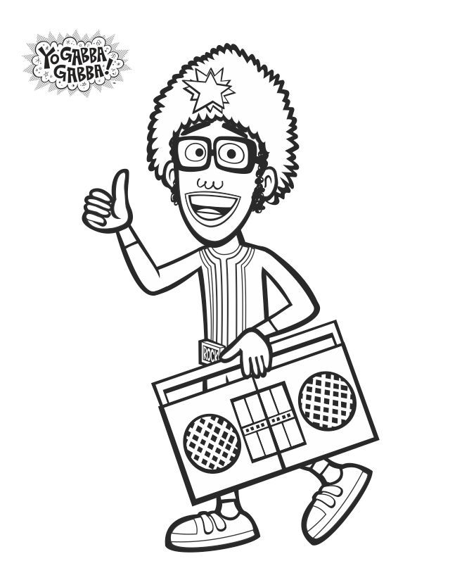 Dj Lance Rock Yo Gabba Gabba Coloring Page