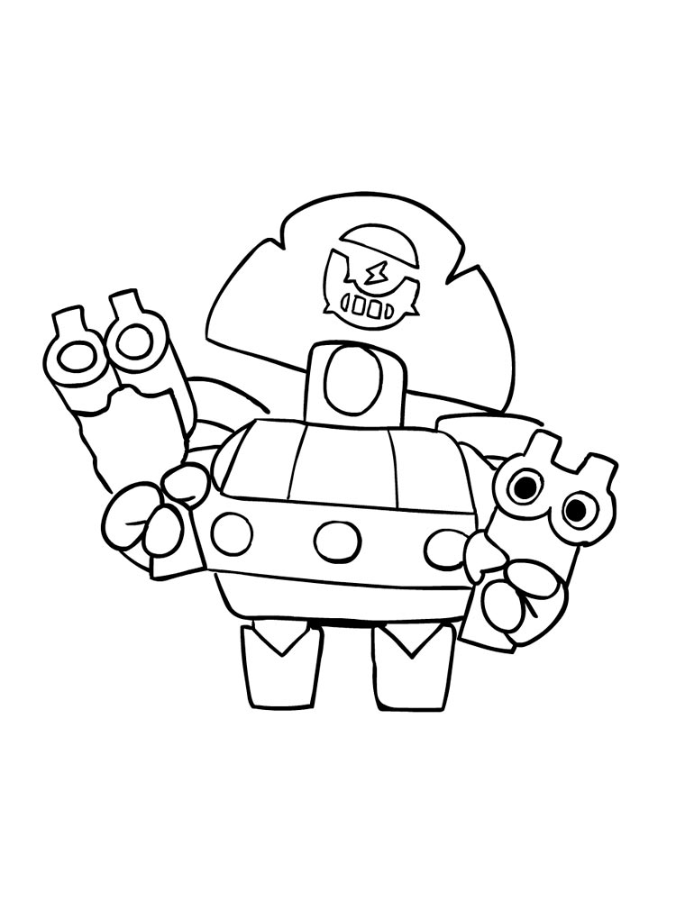 Darryl Brawl Stars Coloring Page