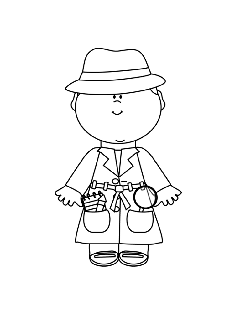 Detective Coloring Page