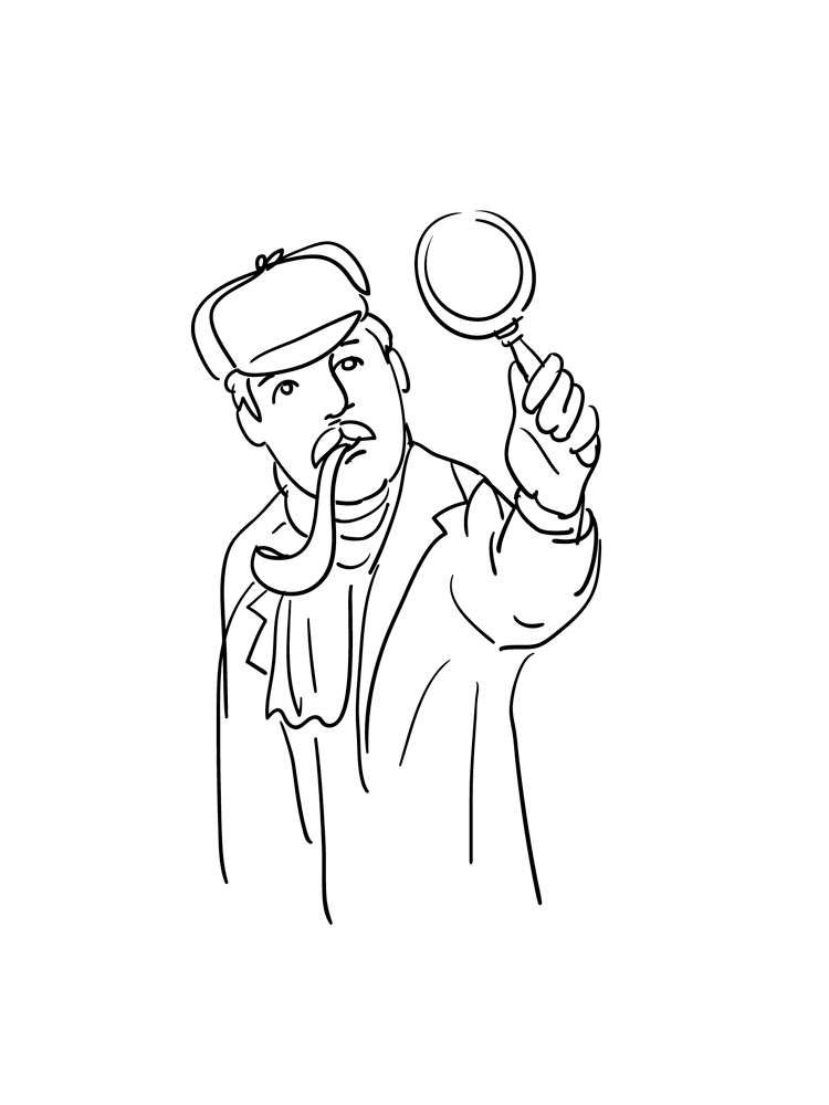 Detective Coloring Pages