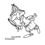 Detective Finding Footprints Coloring Page