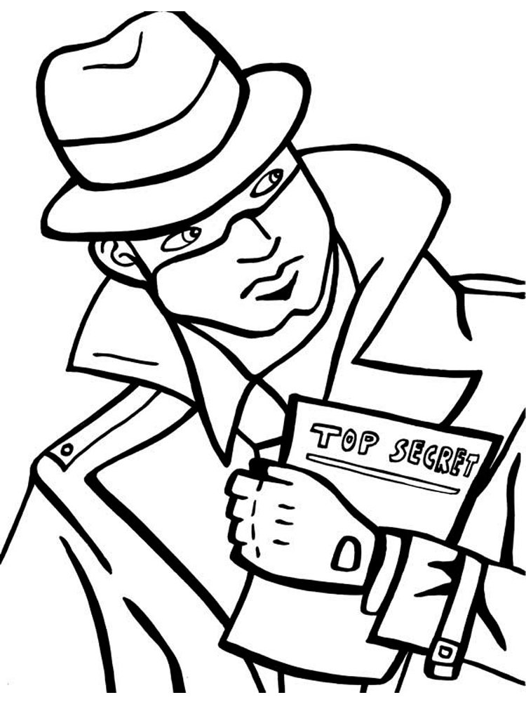 Detective Hero Coloring Page