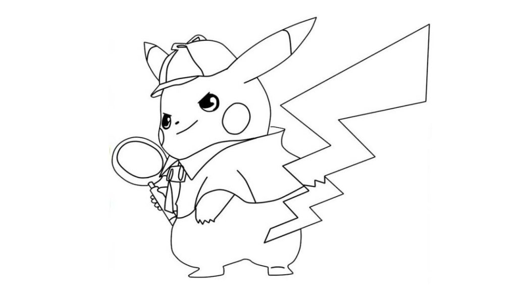 Detective Pikachu Coloring Page