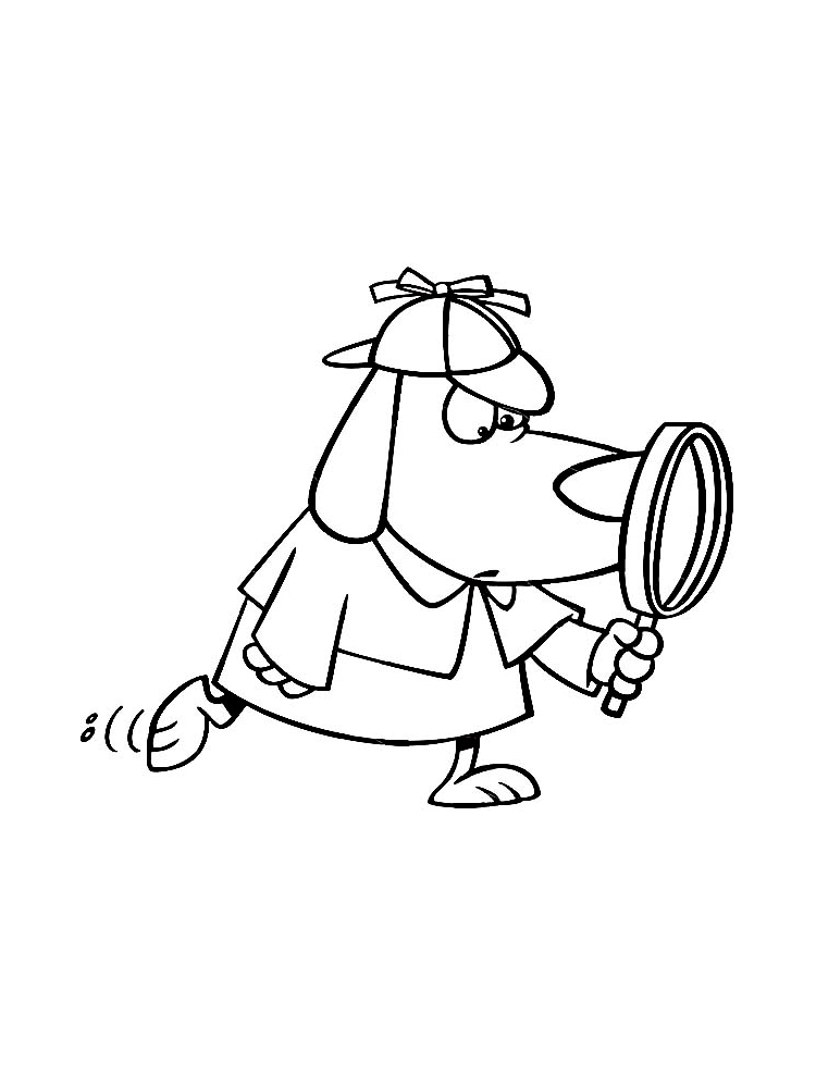 Dog Detective Coloring Page