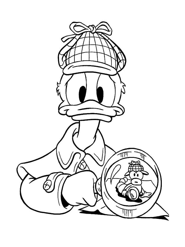 Donald Duck Detective Coloring Pages