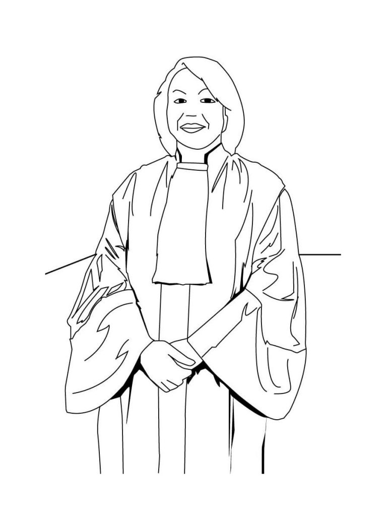 Female Judge Coloring Page